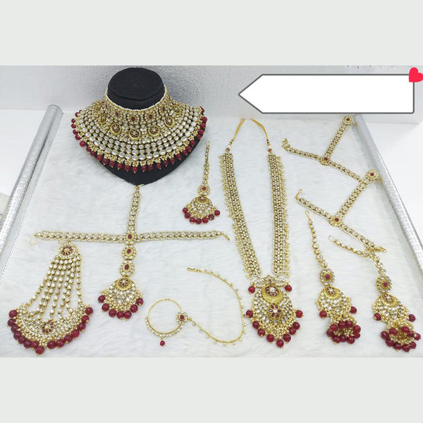 Neetu Art Gold Plated Kundan Stone And Beads Bridal Set