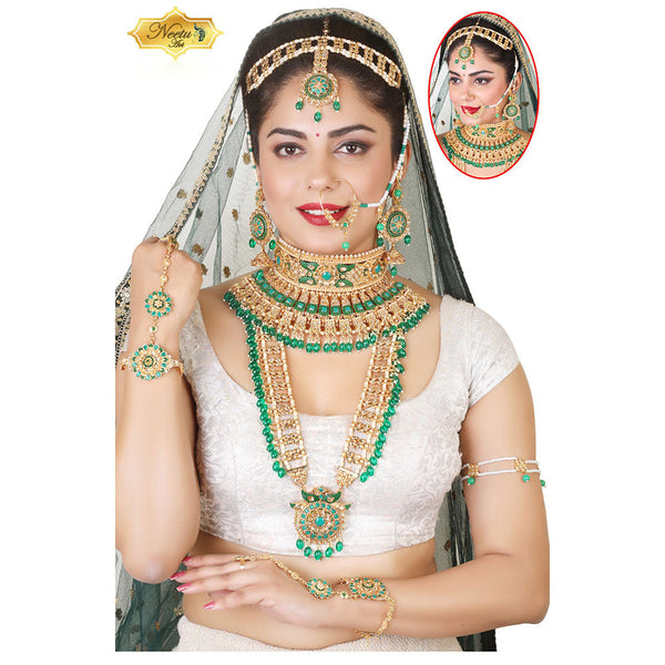 Neetu Art Gold Plated Kundan Stone And Beads Bridal Set