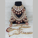 Neetu Art Gold Plated Kundan Stone And Beads Meenakari Bridal Set