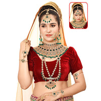 Neetu Art Glamorous Crystal Stone Beads Bridal Jewellery Set