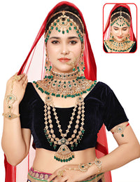 Neetu Art Glamorous Crystal Stone Beads Bridal Jewellery Set