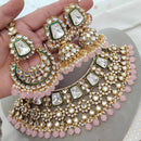 Neetu Art Shimmer Sparkle Kundan Stone And Pearls Choker Necklace Set