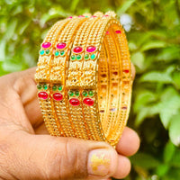 Neetu Art Premium Pota Stone Collection Bangles Set