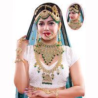 Neetu Art Glamorous Crystal Stone Beads Bridal Jewellery Set