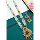 Neetu Art Premium Pota Stone And Pearl Long Necklace Set