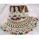 Neetu Art Premium Kundan Stone  And Meenakari Choker Necklace Set  