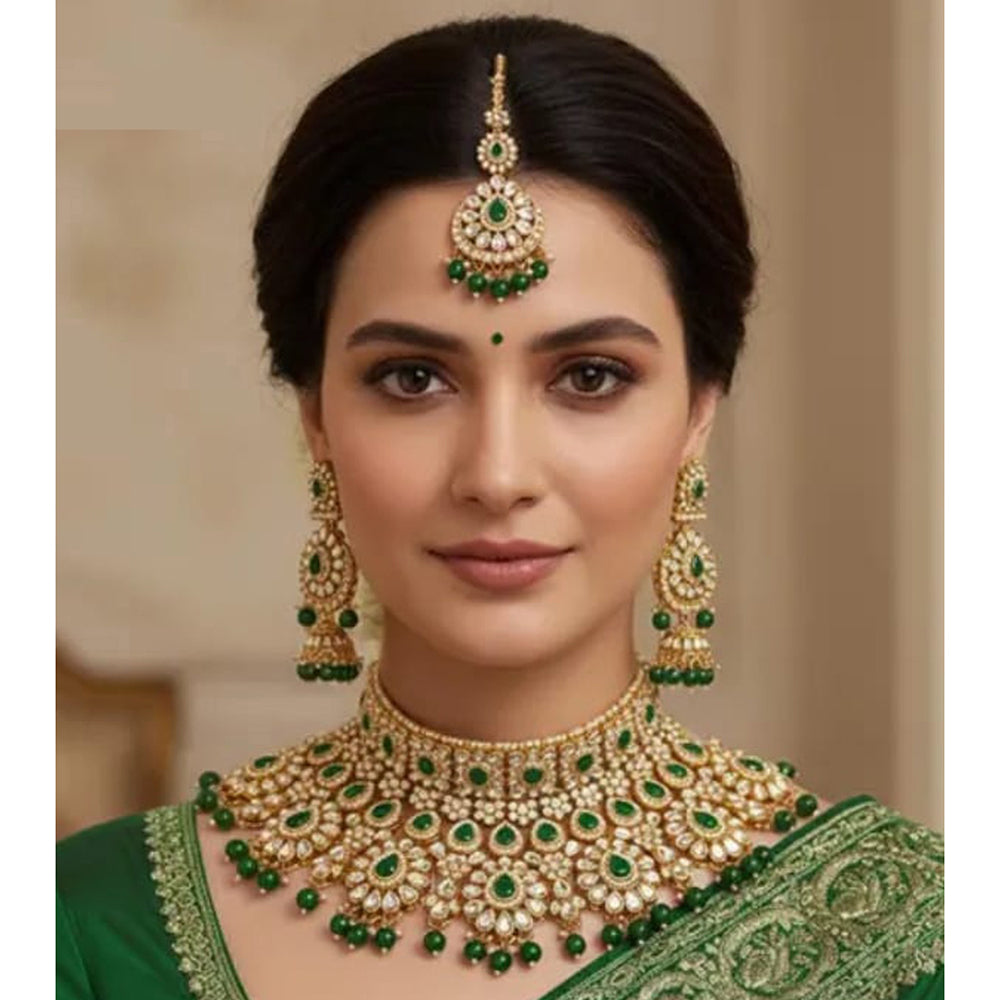 Neetu Art Premium Kundan Stone Beads Designer Choker Necklace Set