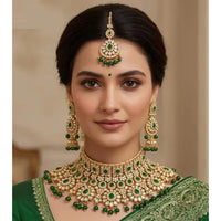 Neetu Art Premium Kundan Stone Beads Designer Choker Necklace Set