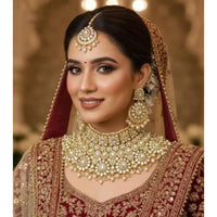 Neetu Art Kundan And Meenakari Beads Semi-Bridal Necklace Set