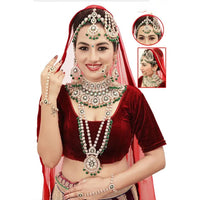 Neetu Art Premium Kundan Stone And Meenakari Beads Wedding Jewellery Set