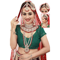 Neetu Art Premium Kundan Stone And Meenakari Beads Wedding Jewellery Set