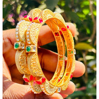 Neetu Art Traditional Pota Stone And Meenakari Designer Bangles Set