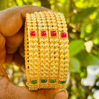 Neetu Art Elegant Pota Stone Designer Bangles Set