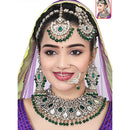 Neetu Art Premium Kundan Stone And Beaded Semi Bridal Necklace Set 