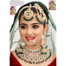 Neetu Art Elegant Kundan Stone And Beads Semi Bridal Necklace Set
