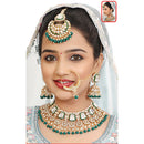 Neetu Art Elegant Kundan Stone And Beads Semi Bridal Necklace Set