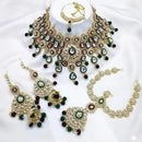 Neetu Art Premium Kundan Stone And Beaded Meenakari Semi Bridal Necklace Set