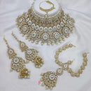 Neetu Art Elegant Kundan Stone And Beads Semi Bridal Necklace Set