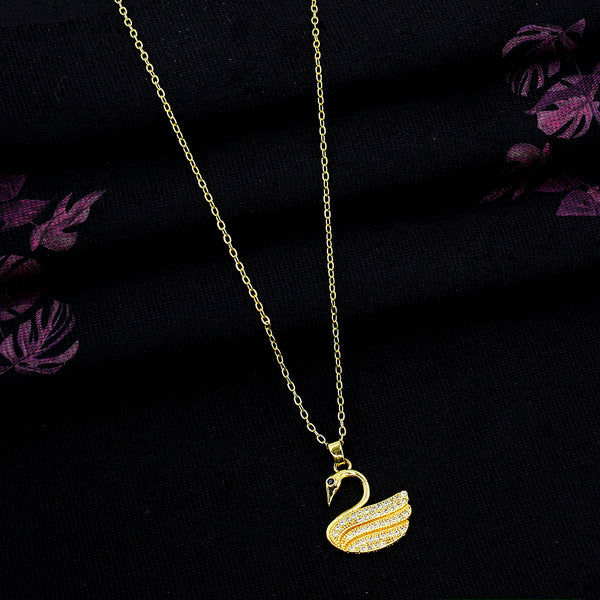 Mahavir Gold Plated Duck Austrian Stone Necklace