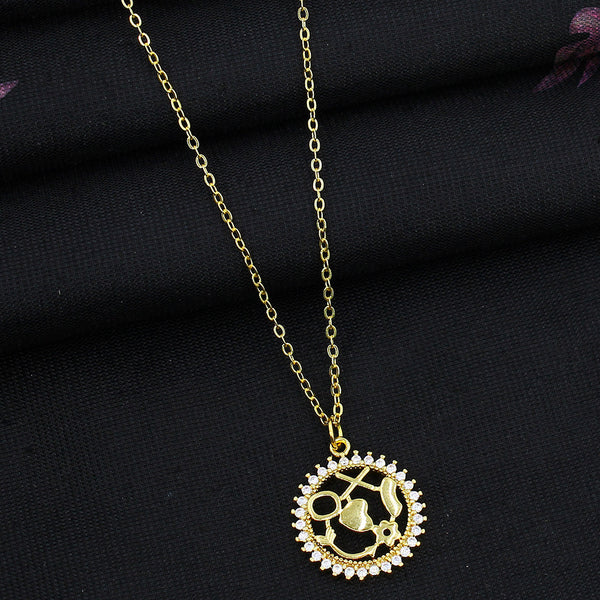 Mahavir Gold Plated Austrian Stone Necklace