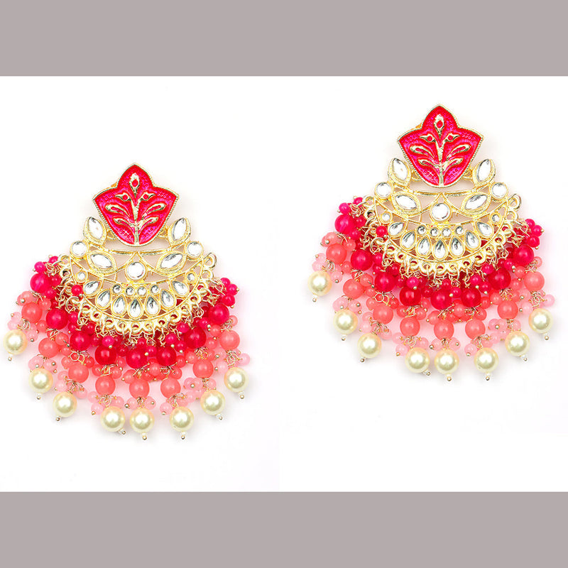 Darshana Jewels Gold Plated Kundan Dangler Earrings