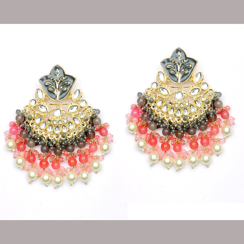 Darshana Jewels Gold Plated Kundan Dangler Earrings