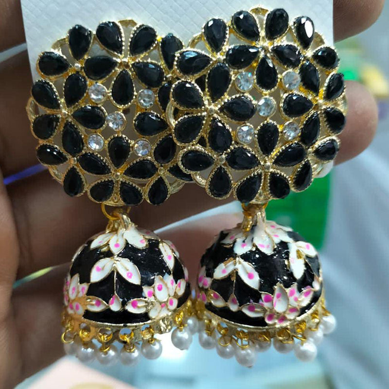 Manisha Jewellery Gold Plated Meenakari Jhumki Earrings