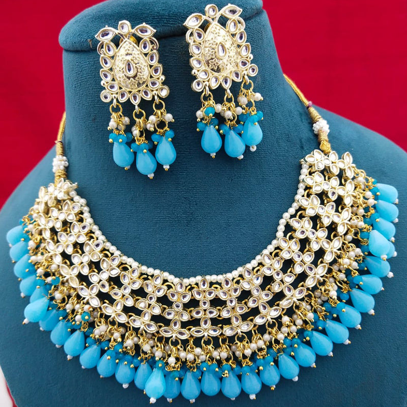 Manisha Jewellery Gold Plated Kundan Stone Necklace Set