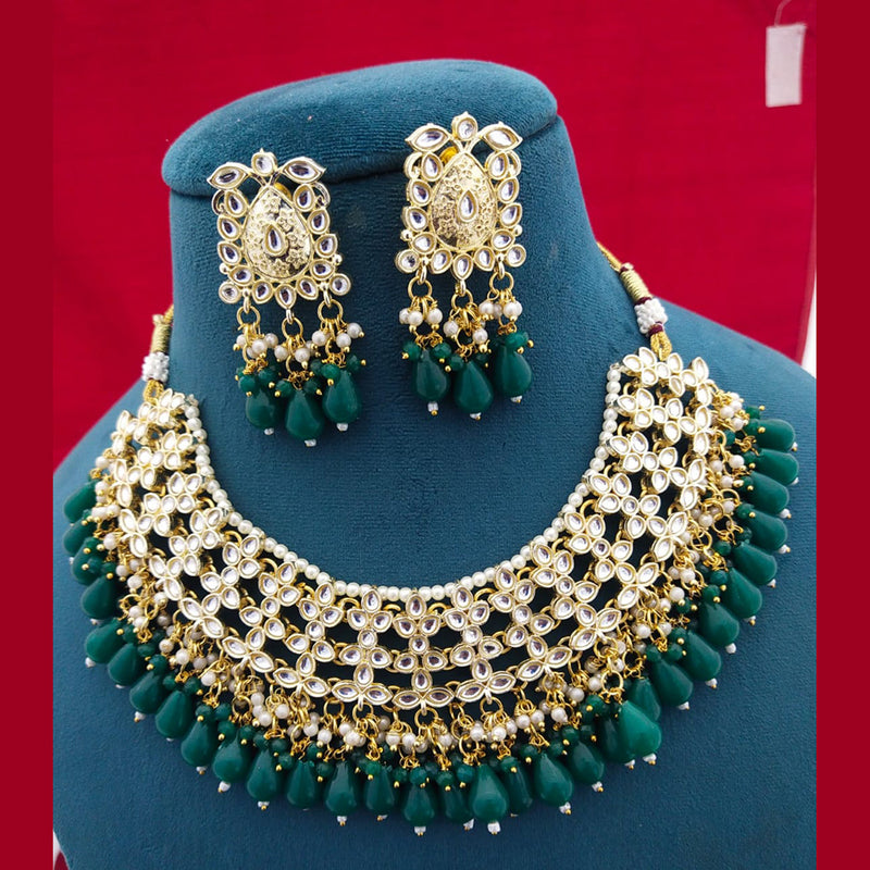 Manisha Jewellery Gold Plated Kundan Stone Necklace Set