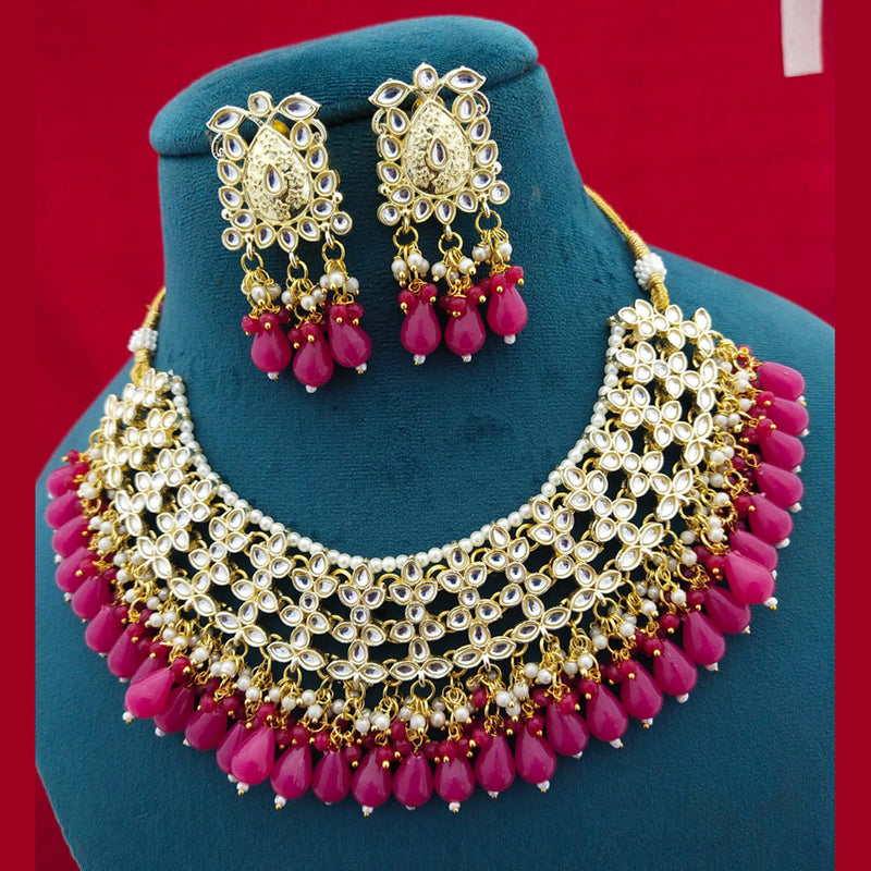 Manisha Jewellery Gold Plated Kundan Stone Necklace Set