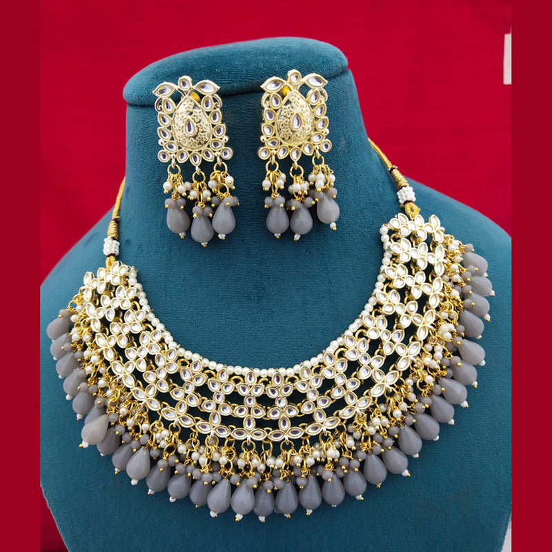 Manisha Jewellery Gold Plated Kundan Stone Necklace Set