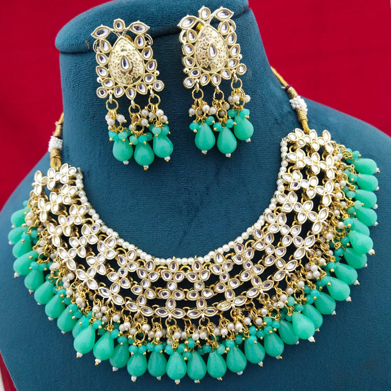 Manisha Jewellery Gold Plated Kundan Stone Necklace Set