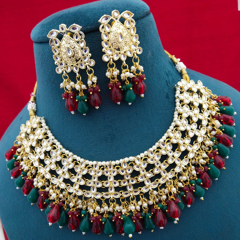 Manisha Jewellery Gold Plated Kundan Stone Necklace Set