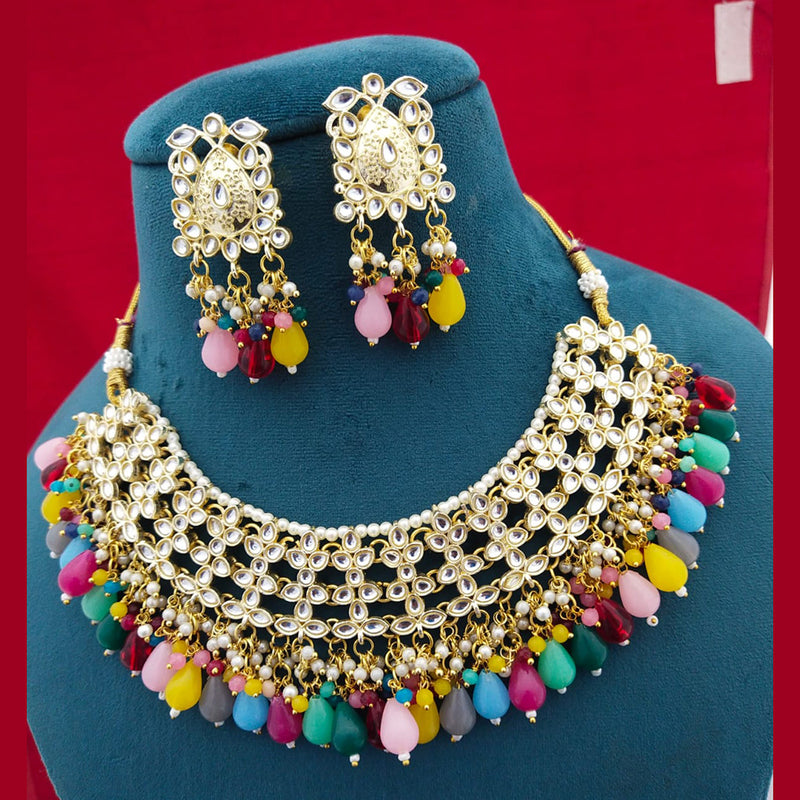 Manisha Jewellery Gold Plated Kundan Stone Necklace Set