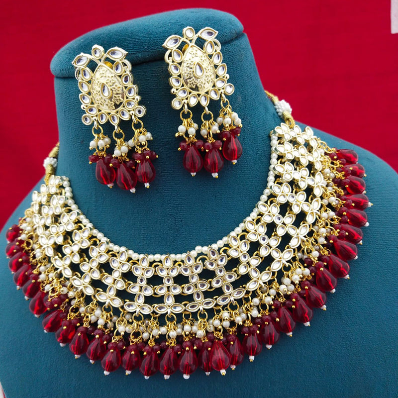 Manisha Jewellery Gold Plated Kundan Stone Necklace Set