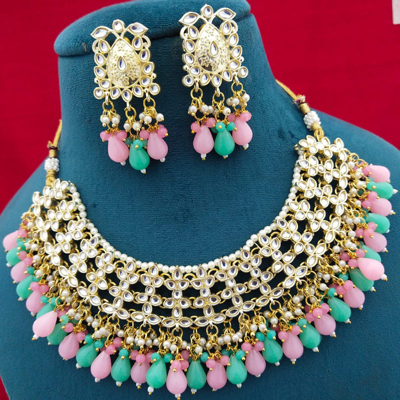 Manisha Jewellery Gold Plated Kundan Stone Necklace Set