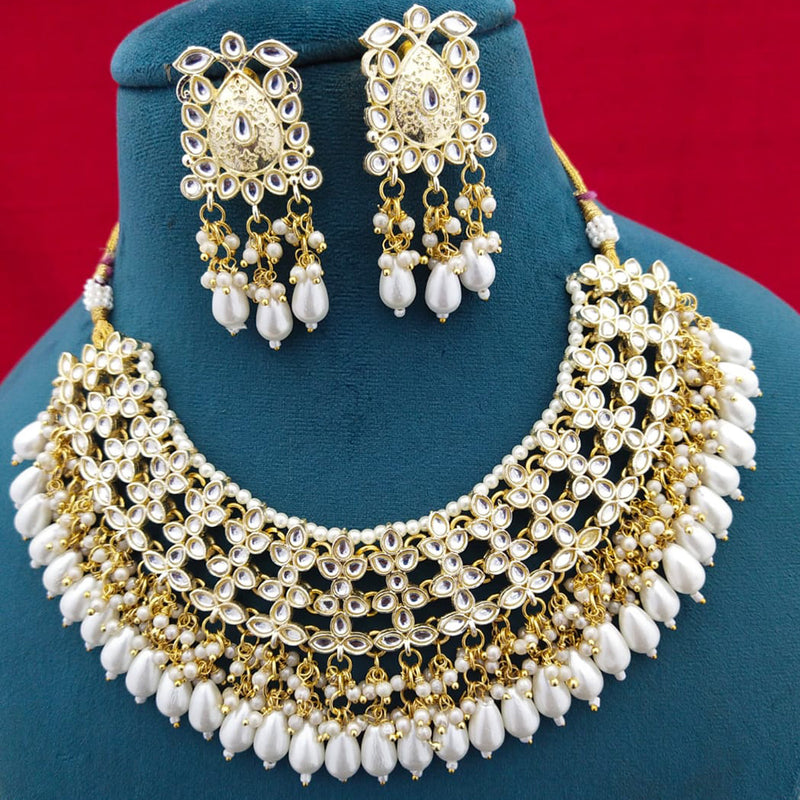 Manisha Jewellery Gold Plated Kundan Stone Necklace Set