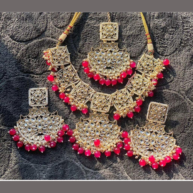 Manisha Jewellery Gold Plated Kundan Stone Necklace Set