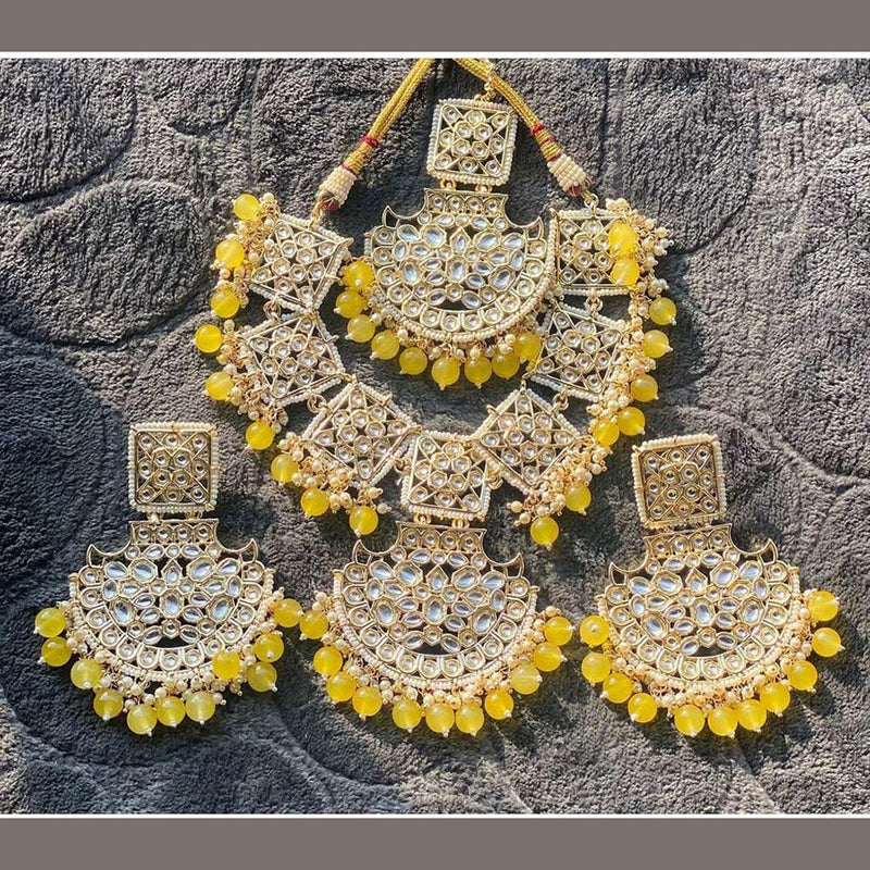 Manisha Jewellery Gold Plated Kundan Stone Necklace Set