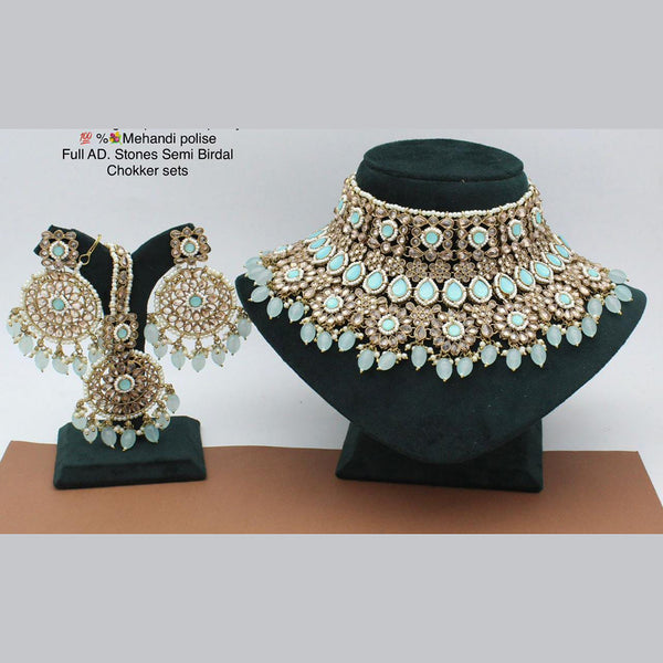 Manisha Jewellery Gold Plated AD Stone Necklace Set