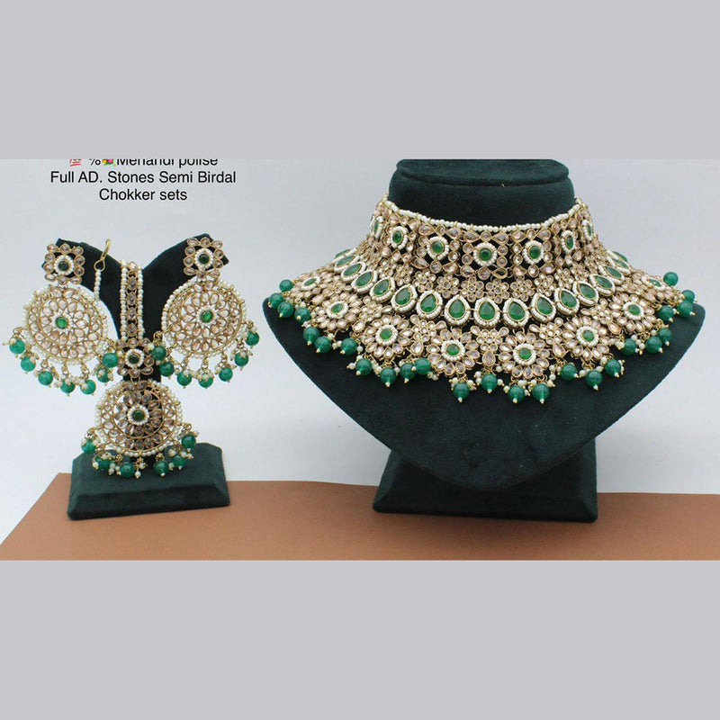 Manisha Jewellery Gold Plated AD Stone Necklace Set