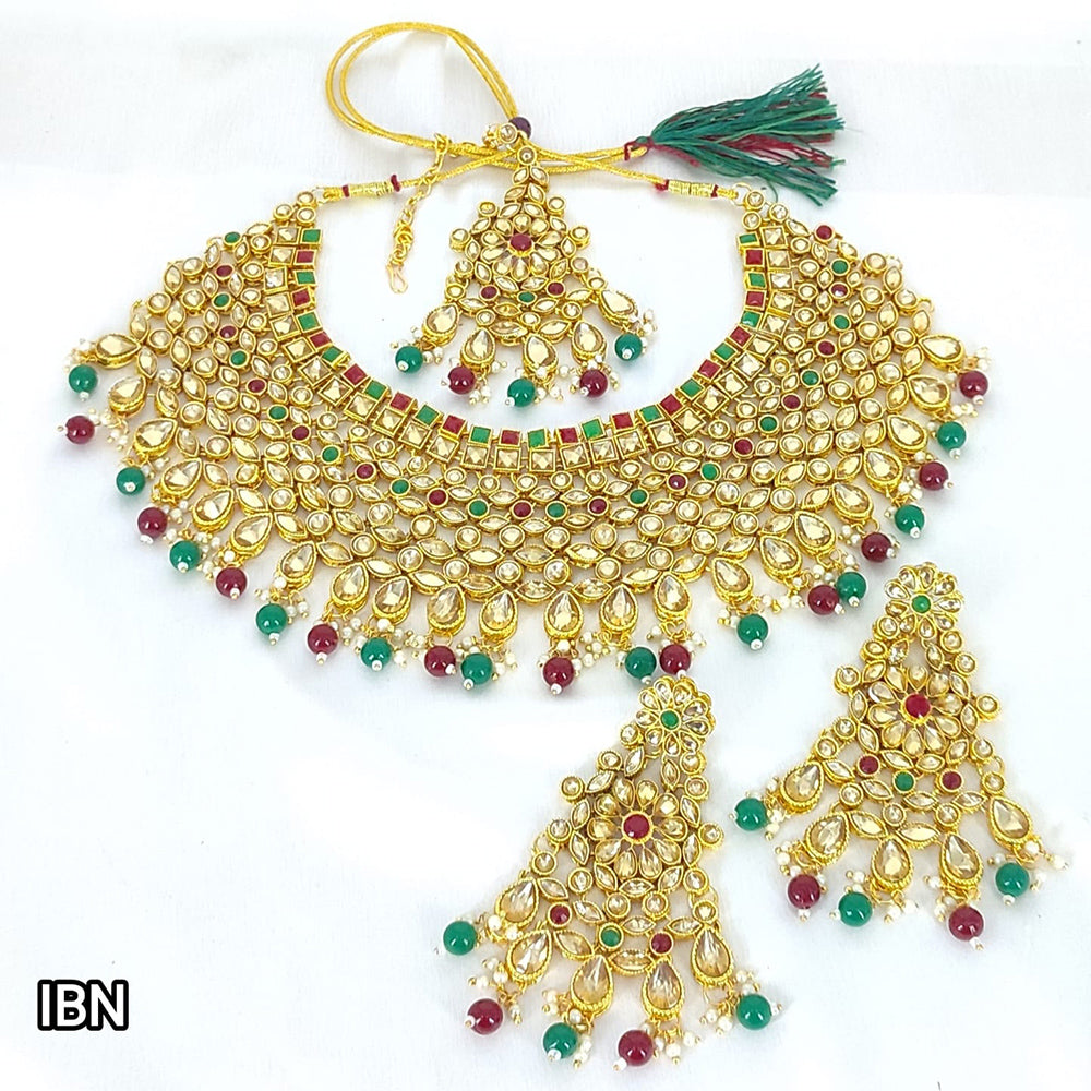 Manisha Jewellery Gold Plated Crystal Stone Necklace Set