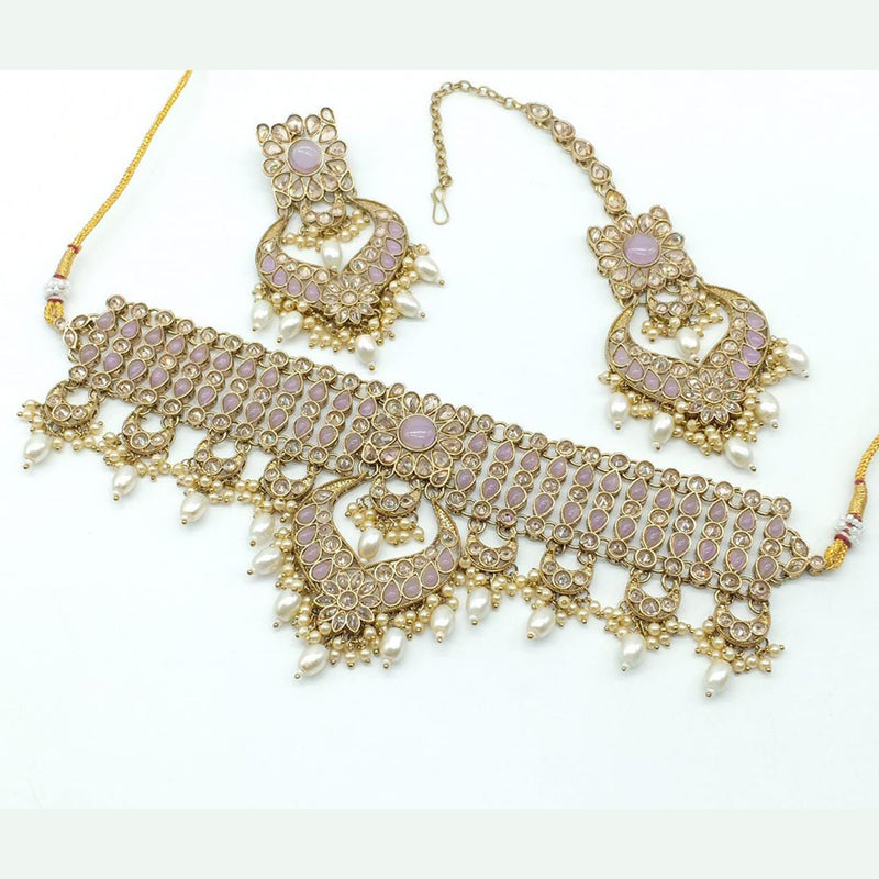 Manisha Jewellery Gold Plated Crystal Stone Necklace Set