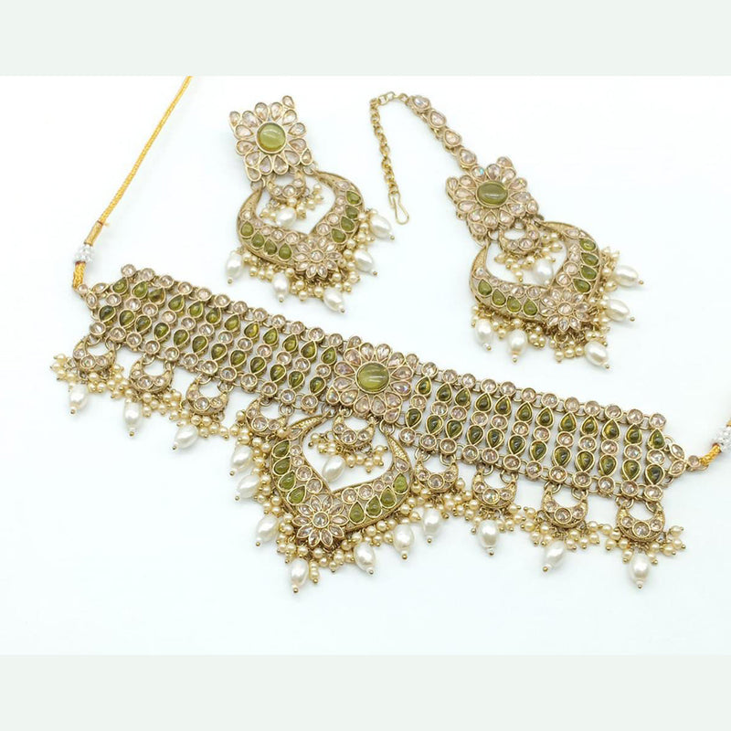 Manisha Jewellery Gold Plated Crystal Stone Necklace Set