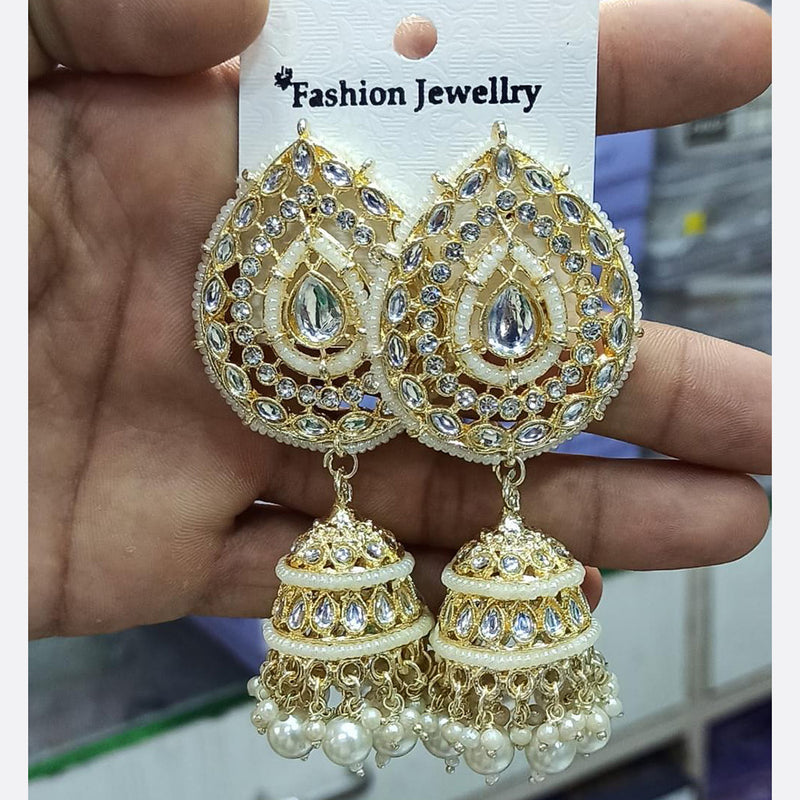 Manisha Jewellery Gold Plated Kundan Stone Jhumki Earrings