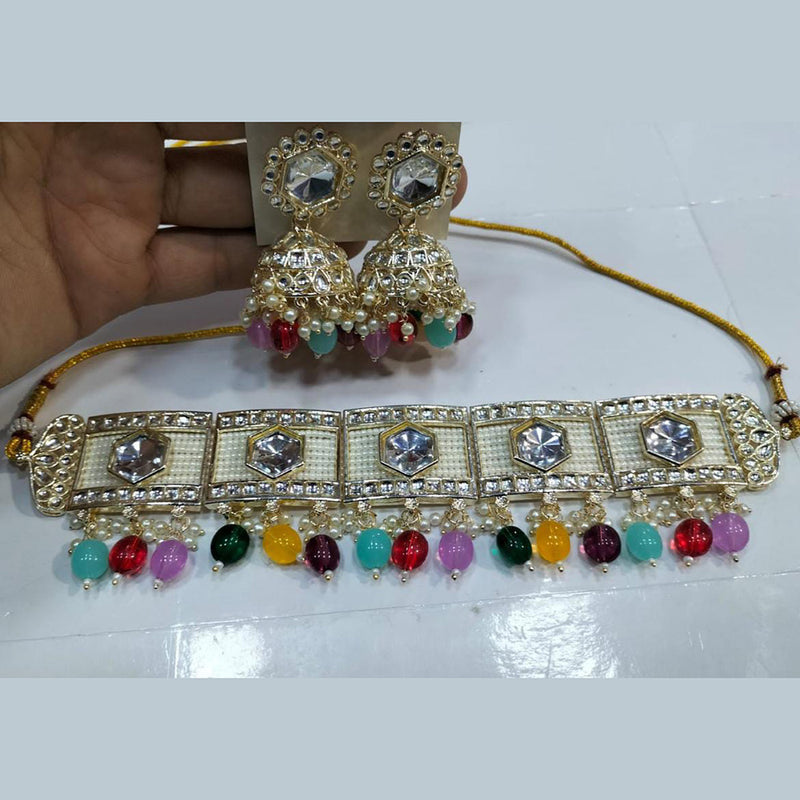 Manisha Jewellery Gold Plated Kundan Stone Choker Necklace Set