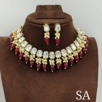 Manisha Jewellery Gold Plated Crystal Stone Necklace Set