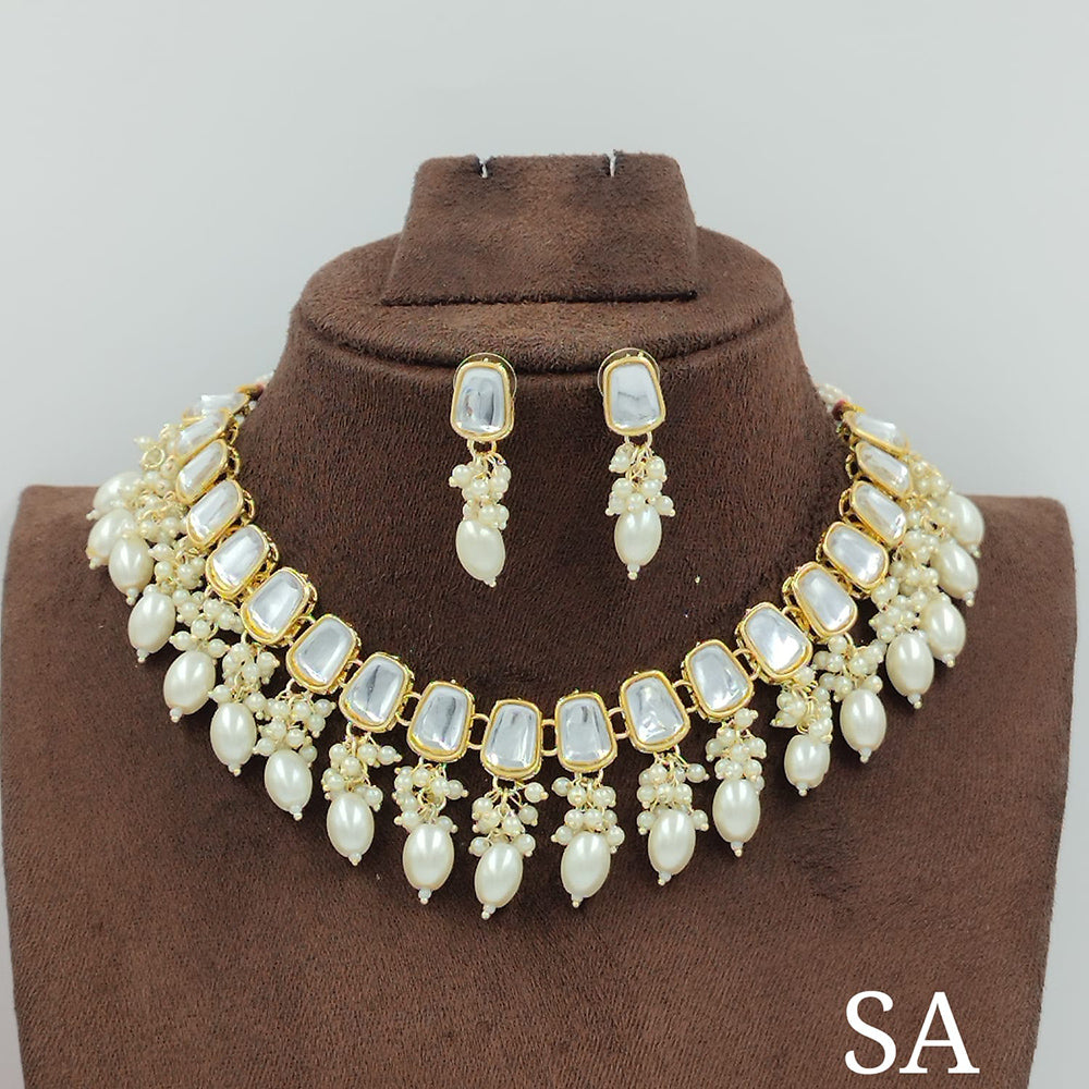 Manisha Jewellery Gold Plated Crystal Stone Necklace Set