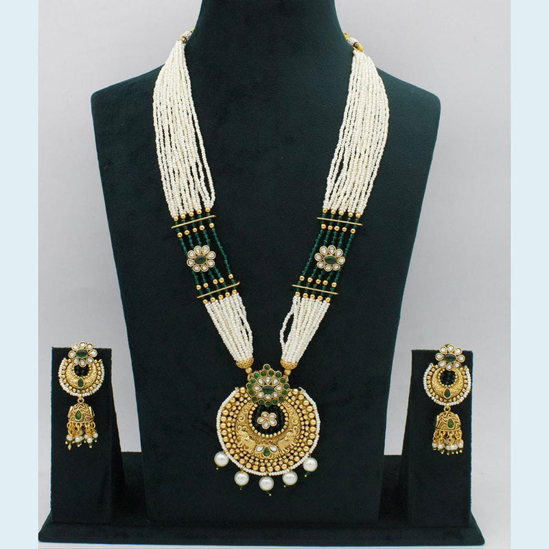 Manisha Jewellery Gold Plated Moti Long Necklace Set