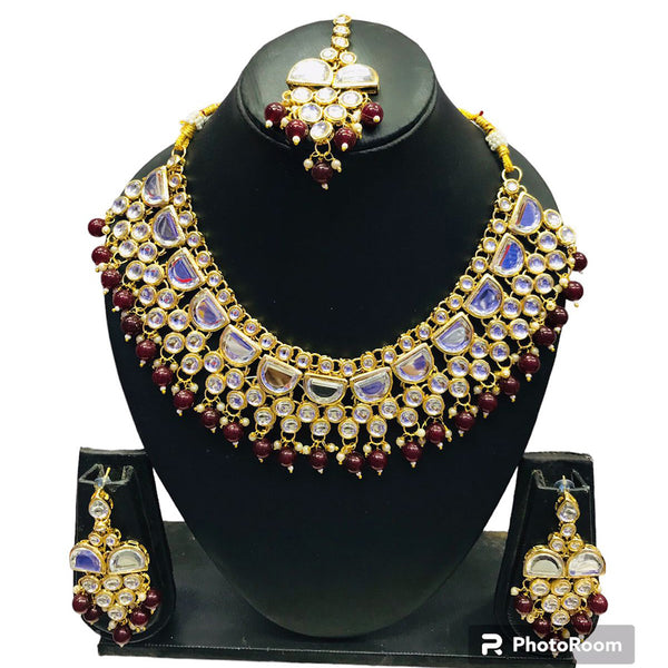 Manisha Jewellery Gold Plated Kundan Stone Necklace Set